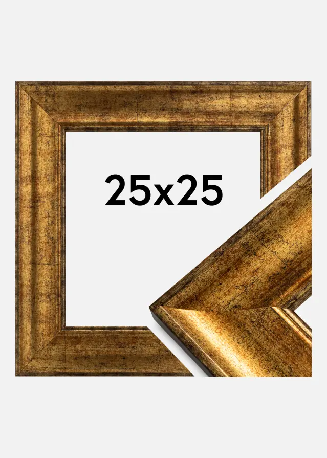 Moldura Saltsjöbaden Vidro acrílico Dourado 25x25 cm