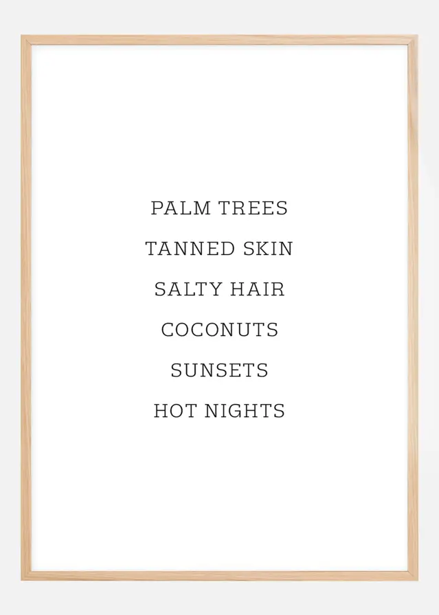 Palm trees - Tanned skin - Salty Hair Póster