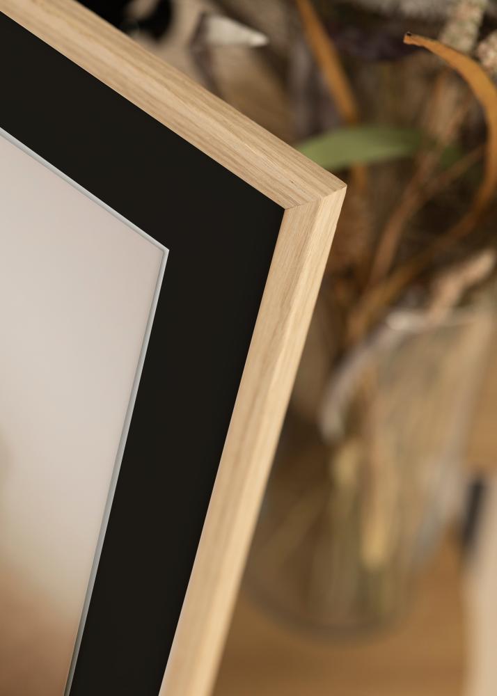 Moldura Edsbyn Carvalho 40x60 cm - Passe-partout Preto 30x50 cm