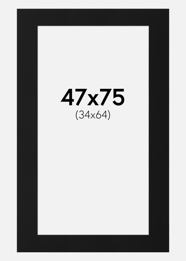 Passe-partout Preto Padrão (Bordo interior branco) 47x75 cm (34x64)