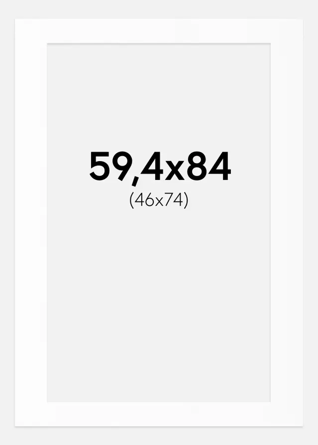 Passe-partout Branco Padrão (Bordo interior branco) 59,4x84 cm (46x74)