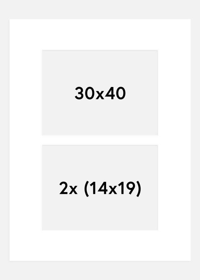 Passe-partout Branco 30x40 cm - Passe-partout p/ conjunto de 2 fotos (14x19 cm)