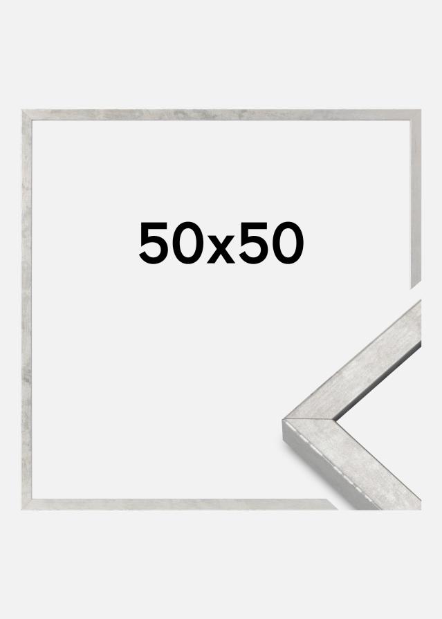Moldura Ares Vidro acrílico Prateado 50x50 cm