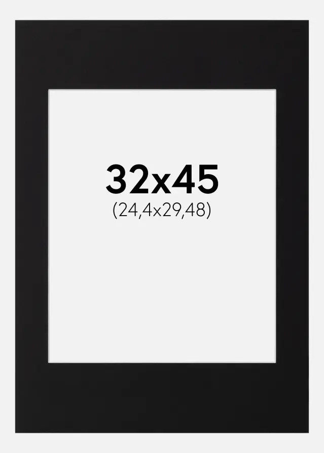 Passe-partout Canson Preto (Bordo interior branco) 32x45 cm (24,4x29,48)