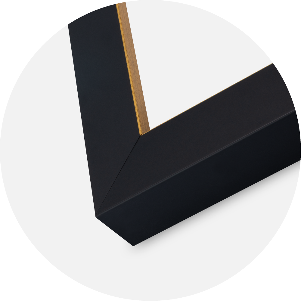 Moldura Sussex Vidro acrílico Preto/Ouro 30x30 cm