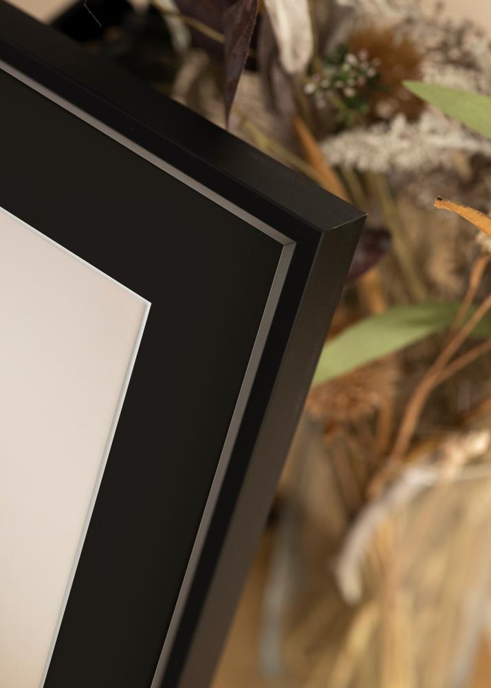 Moldura Globe Preto 24x30 cm - Passe-partout Preto 7x9 inches