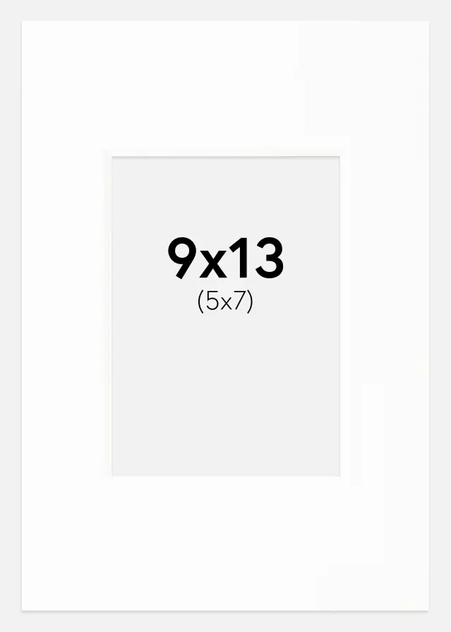 Passe-partout Canson Branco (Bordo interior branco) 9x13 cm (5x7)