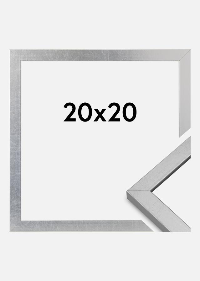 Moldura Minerva Vidro acrílico Prateado 20x20 cm