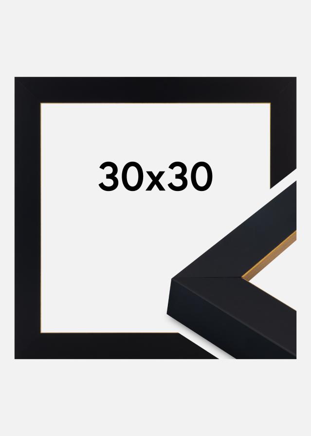 Moldura Sussex Vidro acrílico Preto/Ouro 30x30 cm