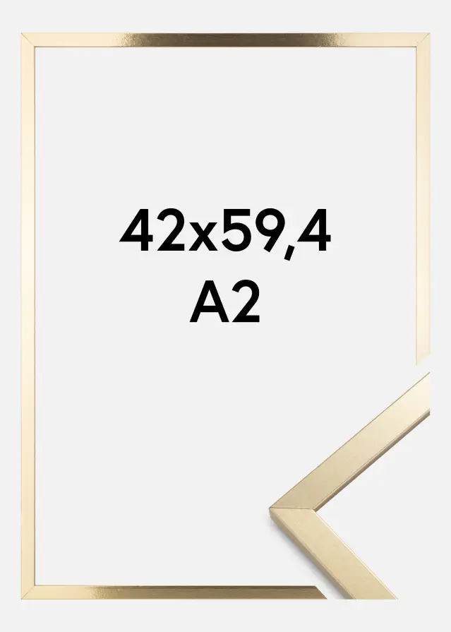 Moldura Trendy Vidro acrílico Dourado 42x59,4 cm (A2)