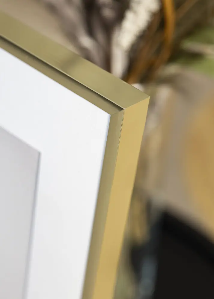 Moldura Póster Frame Aluminum Gold 60x80 cm - Passe-partout Branco 50x70 cm