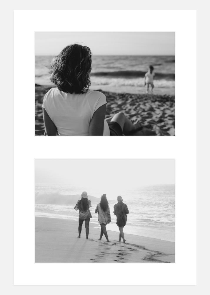 Passe-partout Branco 30x45 cm - Passe-partout p/ conjunto de 2 fotos (17x23 cm)