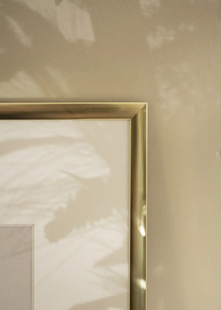 Moldura Póster Frame Aluminum Gold 60x80 cm - Passe-partout Branco 50x70 cm