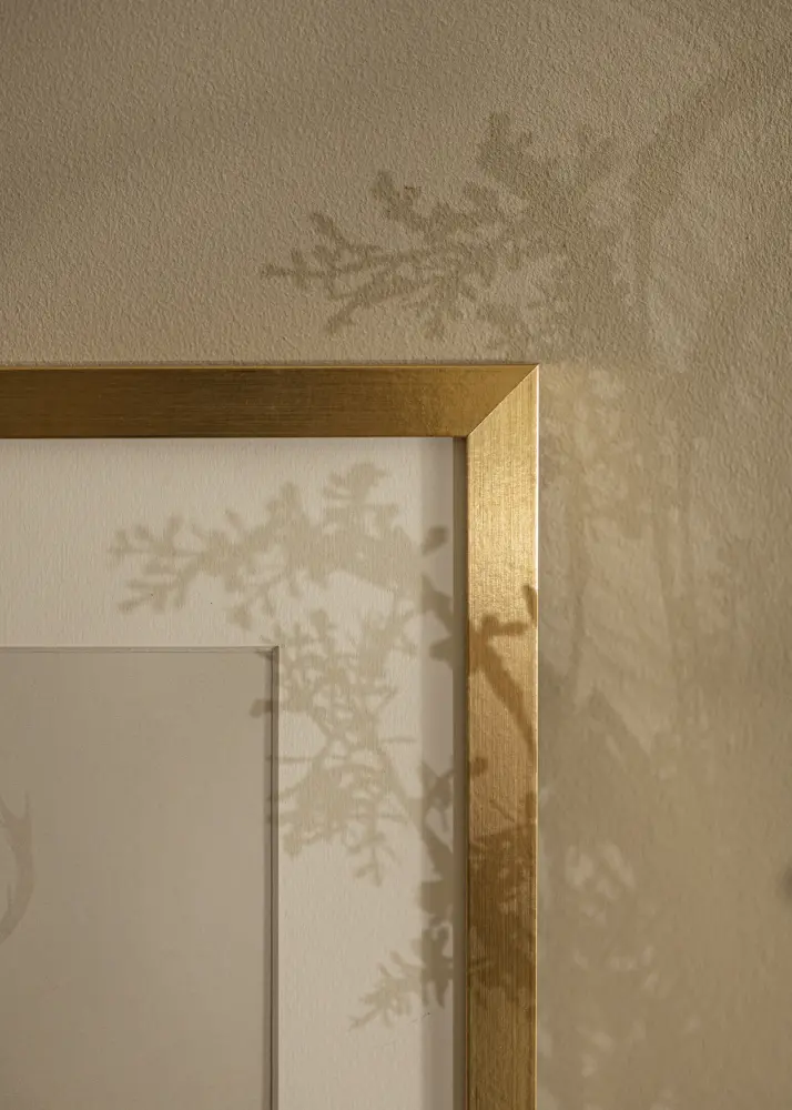 Moldura Selection Dourado 40x50 cm - Passe-partout Branco 29,7x42 cm (A3)