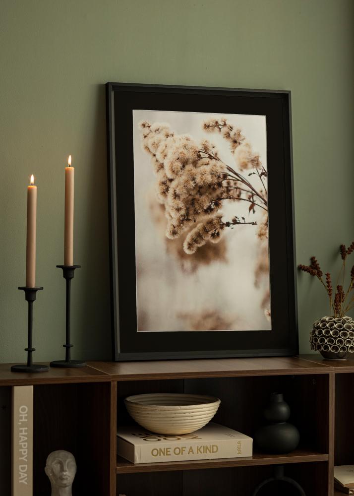 Moldura Globe Preto 24x30 cm - Passe-partout Preto 7x9 inches