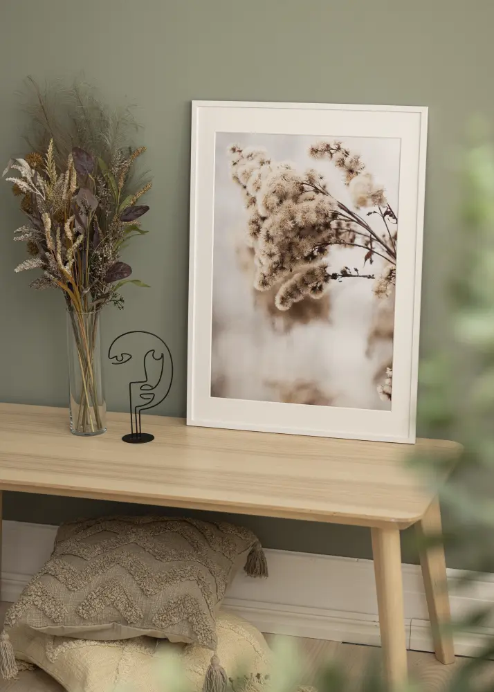 Moldura Edsbyn Branco 42x59,4 cm (A2) - Passe-partout Branco 25x38 cm