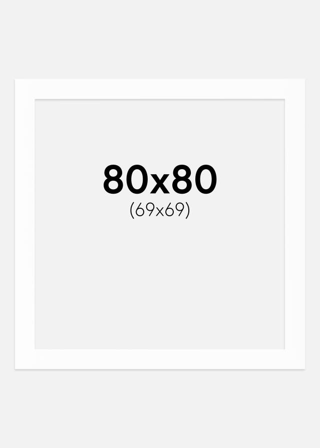 Passe-partout Branco (Bordo interior branco) 80x80 cm (69x69)