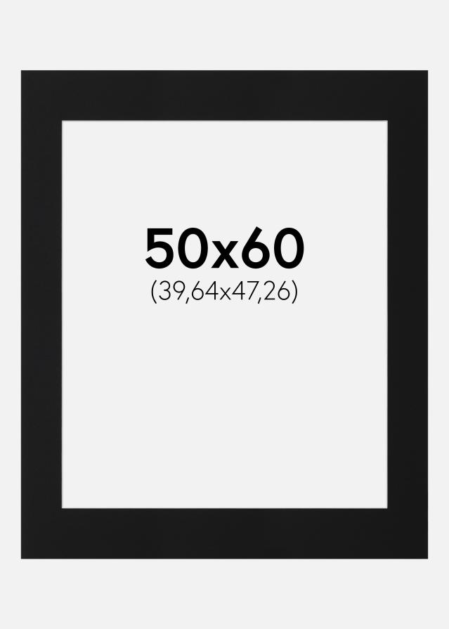 Passe-partout Preto Padrão (Bordo interior branco) 50x60 cm (39,64x47,26)