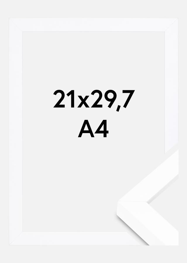 BGA Moldura caixa Vidro acrílico Branco 21x29,7 cm (A4)
