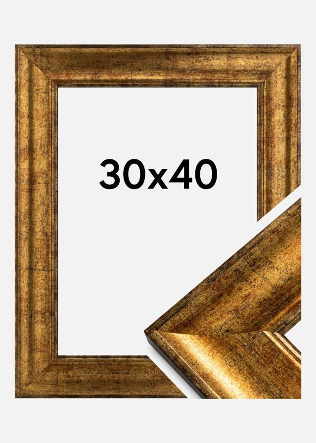 Moldura Saltsjöbaden Vidro acrílico Dourado 30x40 cm