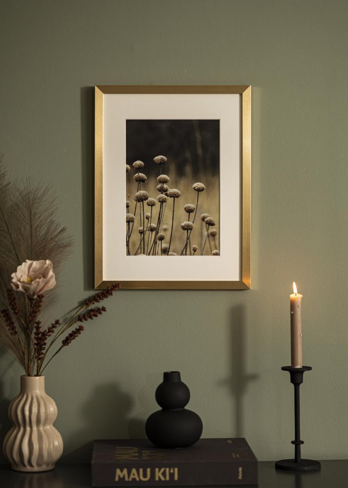 Moldura Selection Dourado 70x90 cm - Passe-partout Branco 24x30 inches