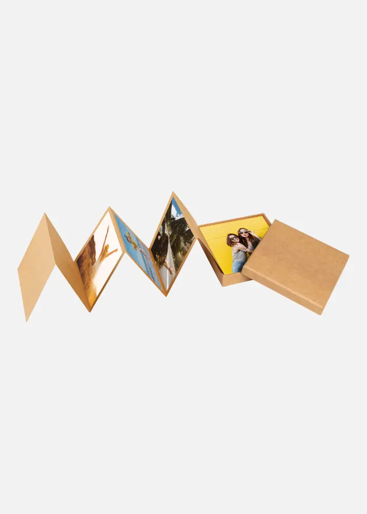 PAC Leporello-Box Castanho - 11 Fotografias em formato 10x10 cm