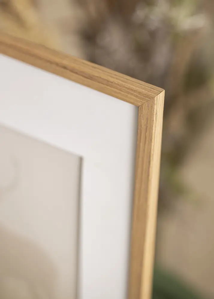 Moldura Edsbyn Teca 40x50 cm - Passe-partout Branco 29,7x42 cm (A3)