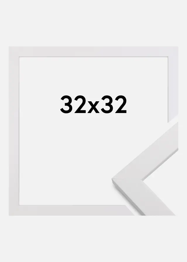 Moldura White Wood Vidro acrílico 32x32 cm