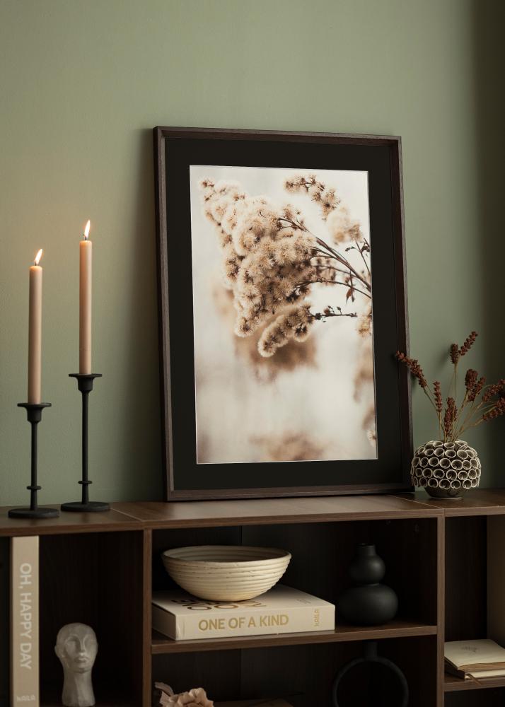 Moldura Globe Espresso 24x30 cm - Passe-partout Preto 7x9 inches