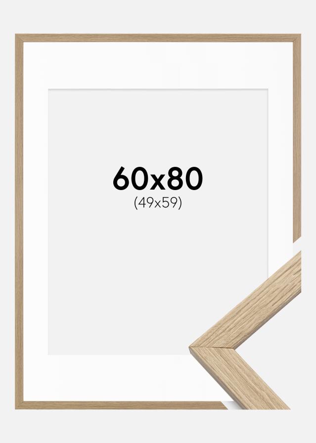 Moldura Stilren Carvalho 60x80 cm - Passe-partout Branco 50x60 cm