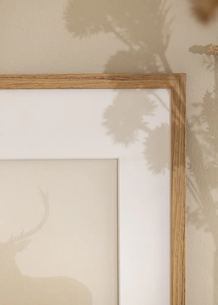 Moldura Edsbyn Teca 40x50 cm - Passe-partout Branco 29,7x42 cm (A3)
