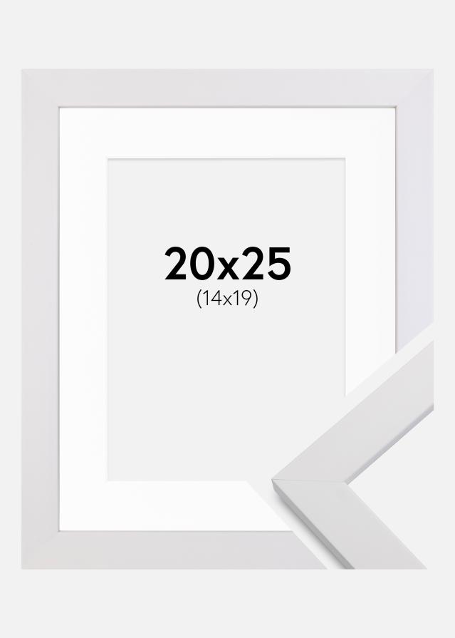 Moldura White Wood 20x25 cm - Passe-partout Branco 15x20 cm