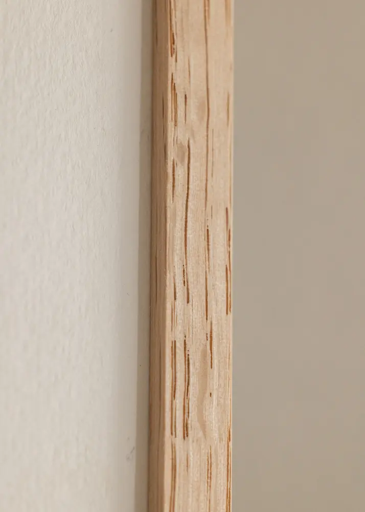 Moldura Carvalho Fino 30x40 cm - Passe-partout Branco 21x29,7 cm (A4)
