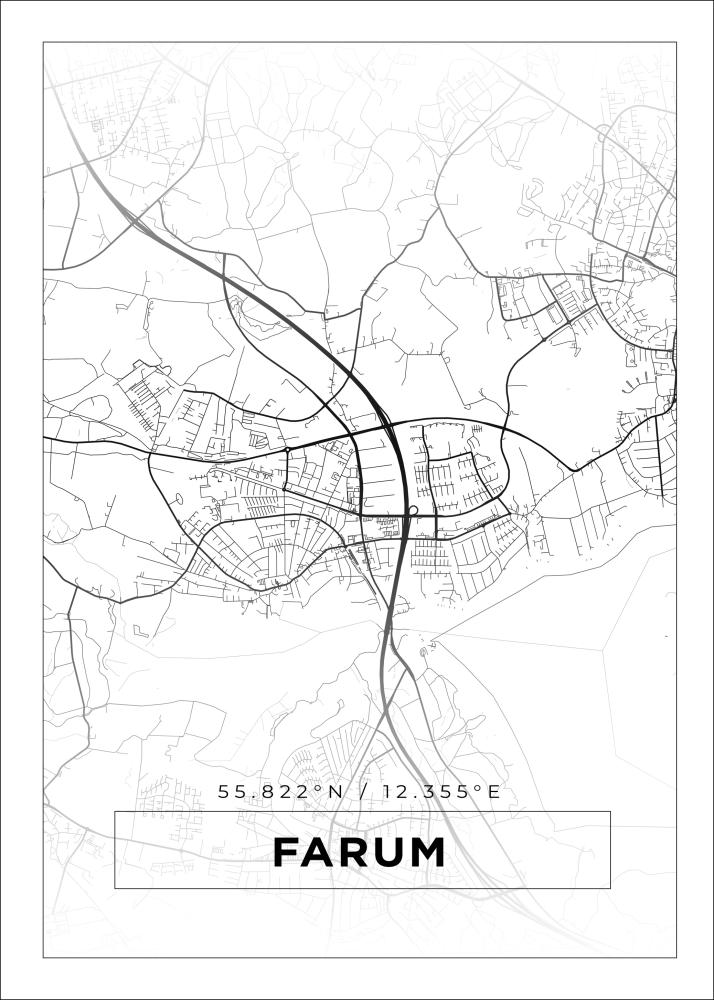 Mapa - Farum - Cartaz Branco