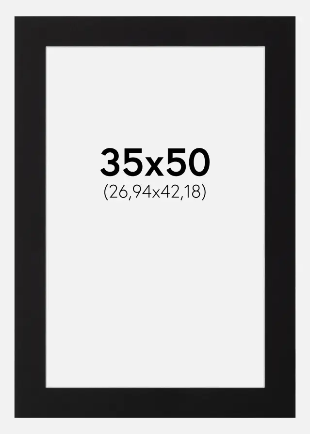 Passe-partout Preto Padrão (Bordo interior branco) 35x50 cm (26,94x42,18)