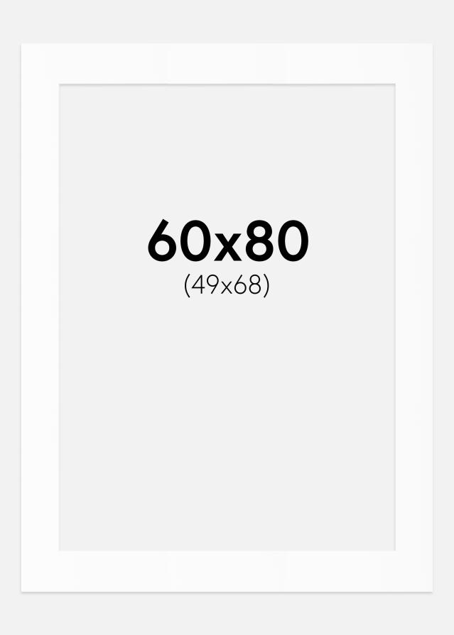 Passe-partout Branco Padrão (Bordo interior branco) 60x80 cm (49x68)