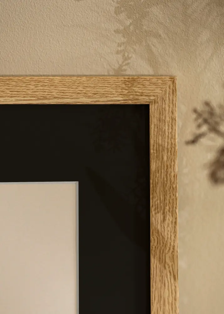 Moldura Selection Carvalho 18x24 cm - Passe-partout Preto 13x17 cm