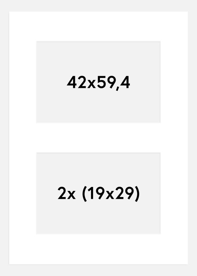 Passe-partout Branco 42x59,4 cm - Passe-partout p/ conjunto de 2 fotos (19x29cm)