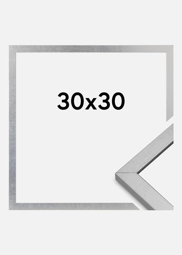Moldura Minerva Vidro acrílico Prateado 30x30 cm