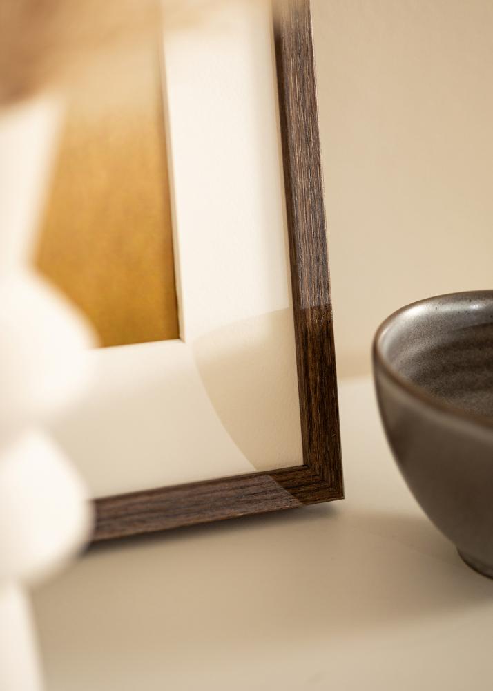 Moldura Ares Vidro acrílico Nogueira 28x35 cm