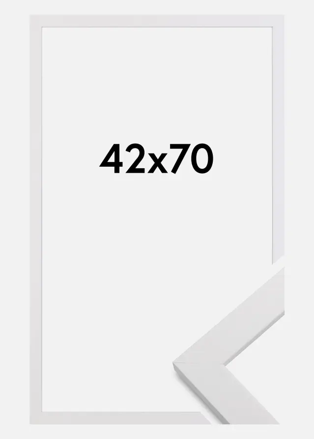 Moldura White Wood Vidro acrílico 42x70 cm