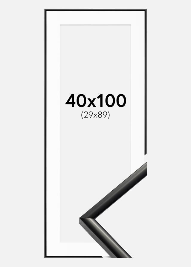 Moldura New Lifestyle Preto 40x100 cm - Passe-partout Branco 30x90 cm