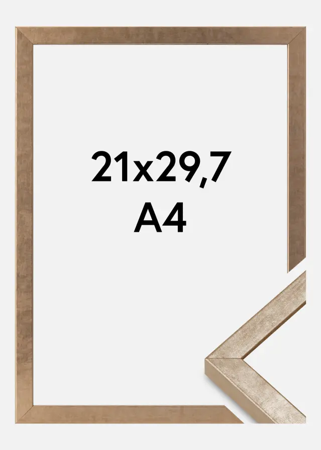 Moldura Ares Vidro acrílico Latão 21x29,7 cm (A4)