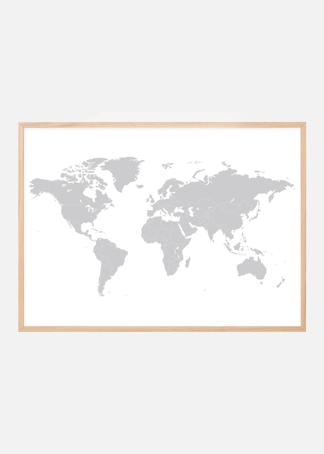 Product Image for Mapa-mundo - Cinzento Póster (21x29.7 cm (A4))