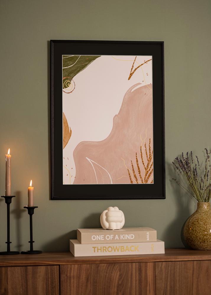 Moldura Horndal Preto 50x60 cm - Passe-partout Preto 40x50 cm