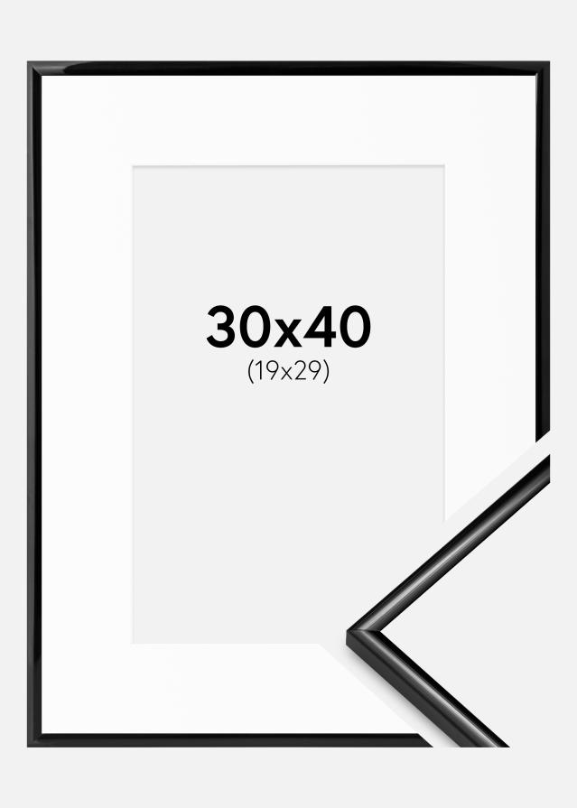 Moldura Scandi Preto 30x40 cm - Passe-partout Branco 20x30 cm