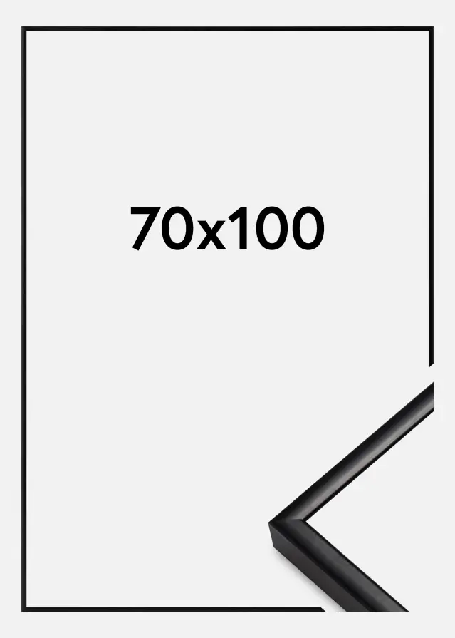 Moldura Alumínio Vidro acrílico Preto 70x100 cm