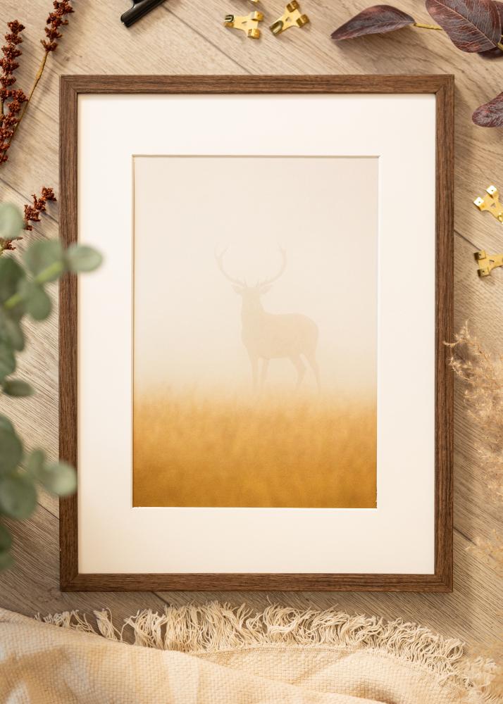 Moldura Ares Vidro acrílico Nogueira 28x35 cm