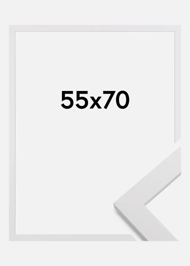 Moldura White Wood Vidro acrílico 55x70 cm