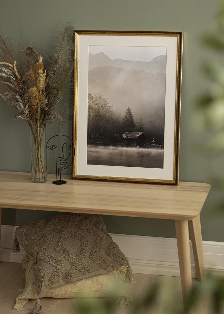 Moldura Abisko Vidro acrílico Dourado 28x35 cm